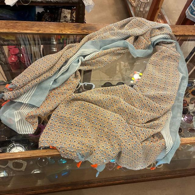 TOPANGA Accessory　スムースタッセルビッグストール 全3種　ブルー　ブラック　スカーフ　ショール　マフラー　大判ストール　羽織　薄手　フリンジ　冷房対策 |  | 07
