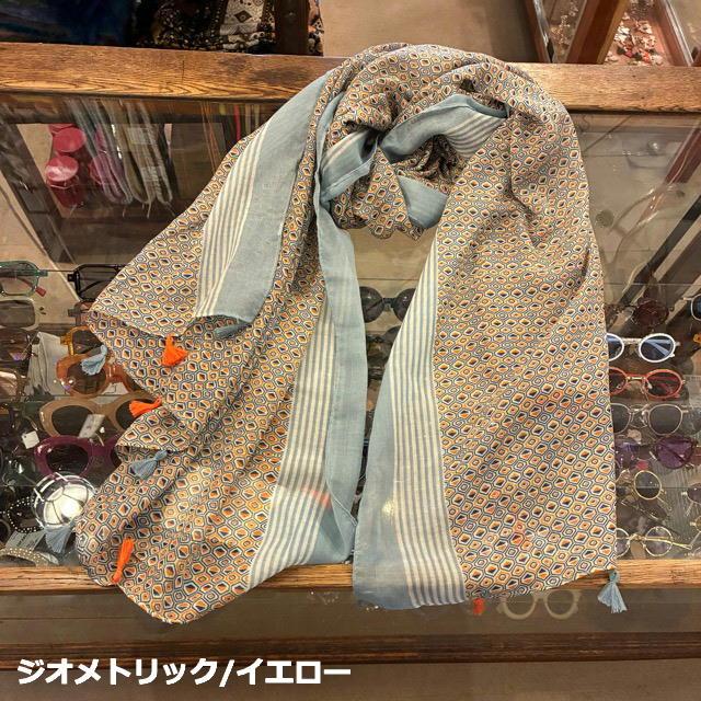 TOPANGA Accessory　スムースタッセルビッグストール 全3種　ブルー　ブラック　スカーフ　ショール　マフラー　大判ストール　羽織　薄手　フリンジ　冷房対策 |  | 01