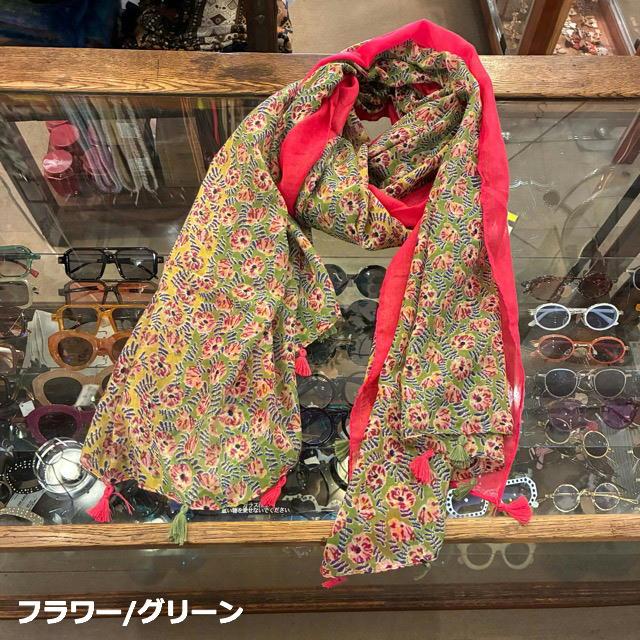 TOPANGA Accessory　スムースタッセルビッグストール 全3種　ブルー　ブラック　スカーフ　ショール　マフラー　大判ストール　羽織　薄手　フリンジ　冷房対策 |  | 02