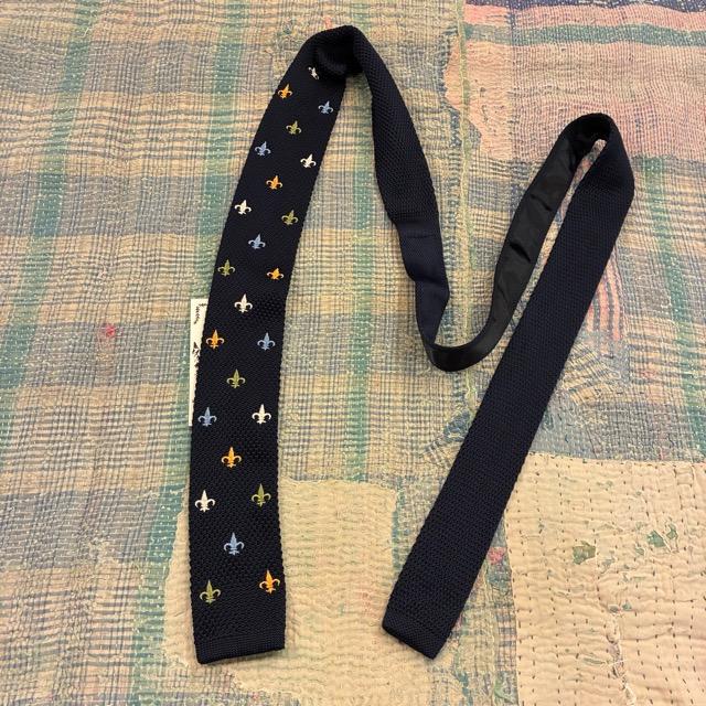 TOPANGA Accessory Embroidery Knit Tie ５type  Fleur-de-lis Skull  Elephant  Bicycle |  | 01
