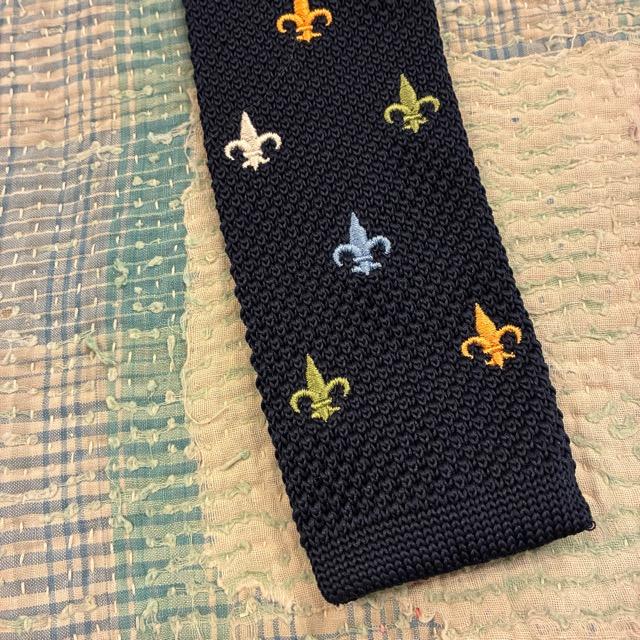 TOPANGA Accessory Embroidery Knit Tie ５type  Fleur-de-lis Skull  Elephant  Bicycle |  | 02