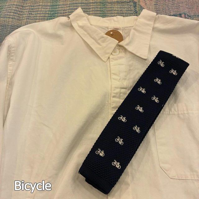 TOPANGA Accessory Embroidery Knit Tie ５type  Fleur-de-lis Skull  Elephant  Bicycle |  | 08