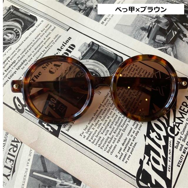 BLANC. ブラウンラウンドサングラス BLANC(ブラン) ヘキサゴンサングラスB0019 B0019 ブラウン