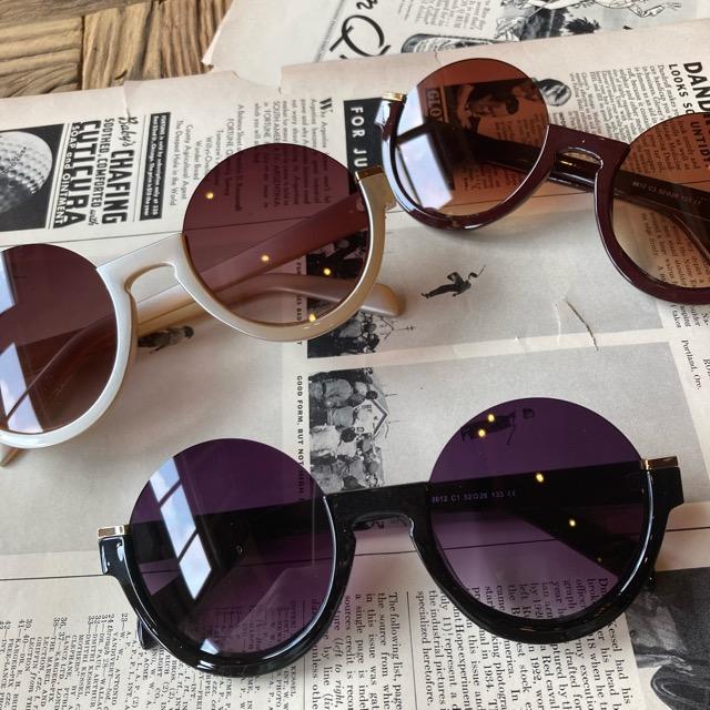 ブラックラウンドサングラス TOPANGA Accessory アンダーリムラウンドサングラス 全3色 : 輸入雑貨