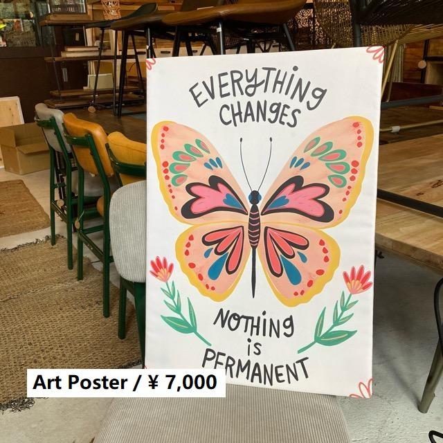 TOPANGA Zakka アートポスター　EVERYYHING CHANGES　蝶　チョウ　ウォールデコ　壁飾り　絵画　リビング　ベッドルーム　寝室　ダイニング　エントランス　A1 | 