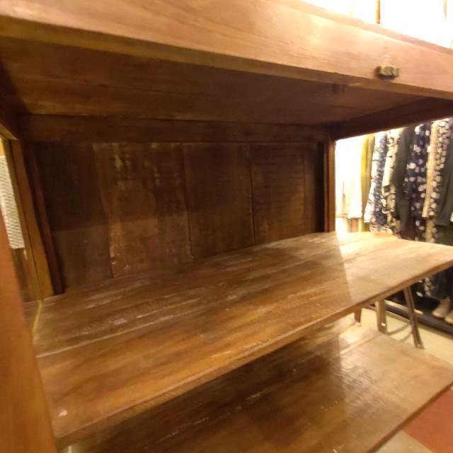 T*o様 ★ インド キャビネット アンティーク 家具 インテリア 古木 古材 キャビネット 幅160 収納棚 カフェ風 古民家風 古材 アンティーク