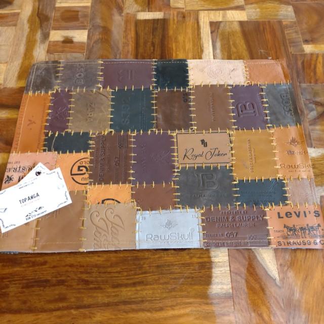 TOPANGA Homefurnishing　デニムレザーパッチランチョンマット　ブラウンカラー　30×40cm　ランチョンマット　ティーマット　本革　牛革 |  | 01