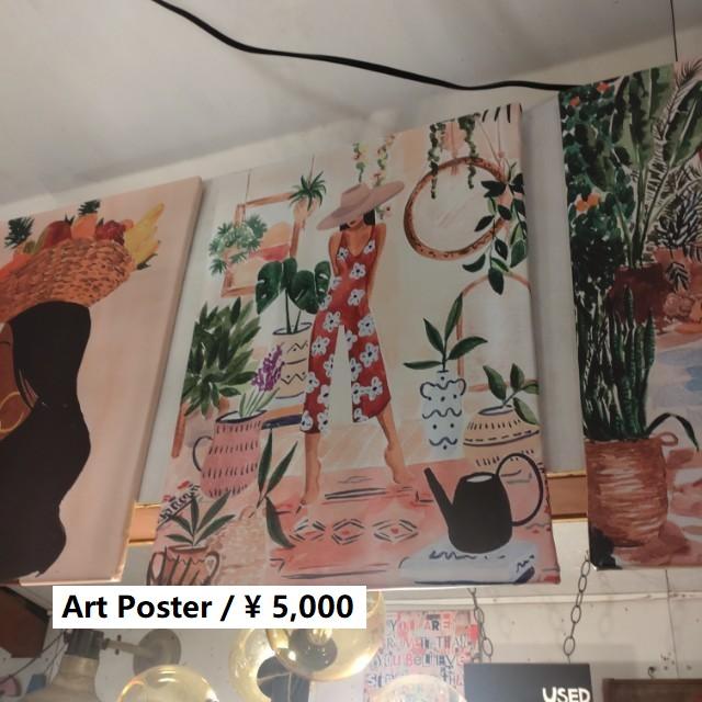 TOPANGA Zakka アートポスター　A  Woman　living with plunts　インテリア　壁掛け　置き型　空間演出　アート　　 | 