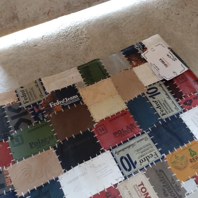 TOPANGA Homefurnishing　デニムレザーパッチラグマット　ベージュカラー　50×80cm　玄関マット　ラグマット　本革　牛革 |  | 03