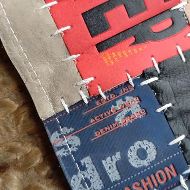 TOPANGA Homefurnishing　デニムレザーパッチラグマット　ベージュカラー　80×140cm　玄関マット　ラグマット　本革　牛革 |  | 10