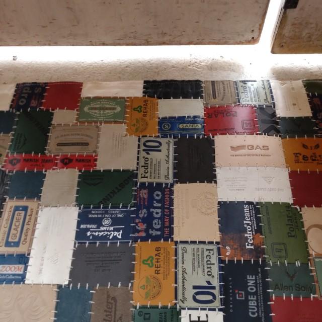 TOPANGA Homefurnishing　デニムレザーパッチラグマット　ベージュカラー　80×140cm　玄関マット　ラグマット　本革　牛革 |  | 03