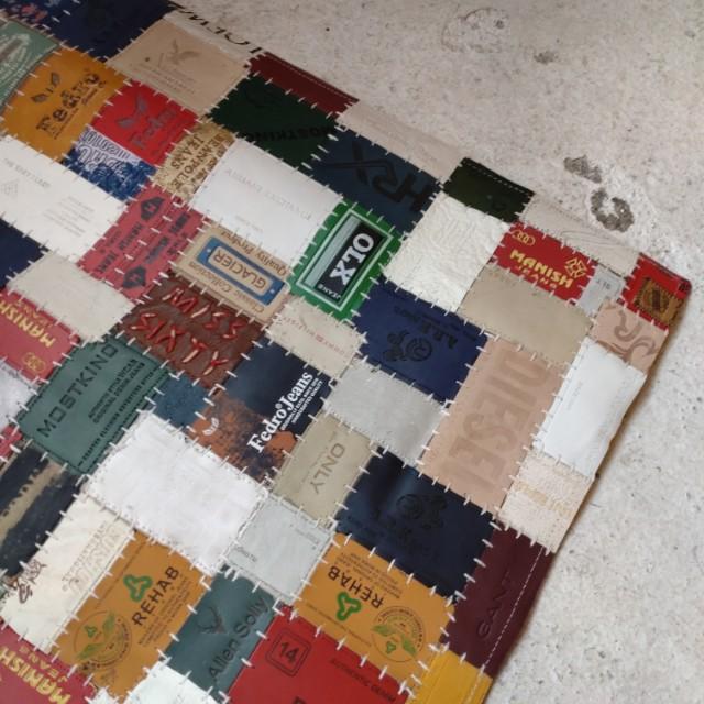 TOPANGA Homefurnishing　デニムレザーパッチラグマット　ベージュカラー　80×140cm　玄関マット　ラグマット　本革　牛革 |  | 05