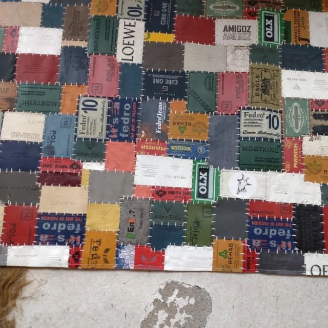 TOPANGA Homefurnishing　デニムレザーパッチラグマット　ベージュカラー　80×140cm　玄関マット　ラグマット　本革　牛革 |  | 06