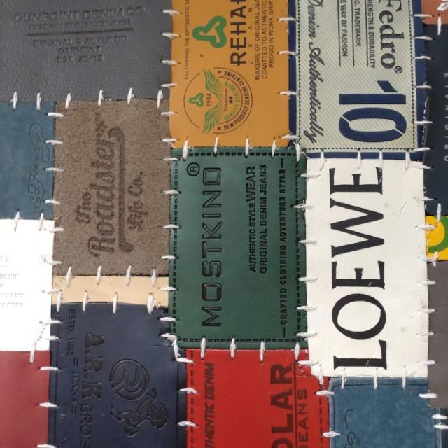 TOPANGA Homefurnishing　デニムレザーパッチラグマット　ベージュカラー　80×140cm　玄関マット　ラグマット　本革　牛革 |  | 08