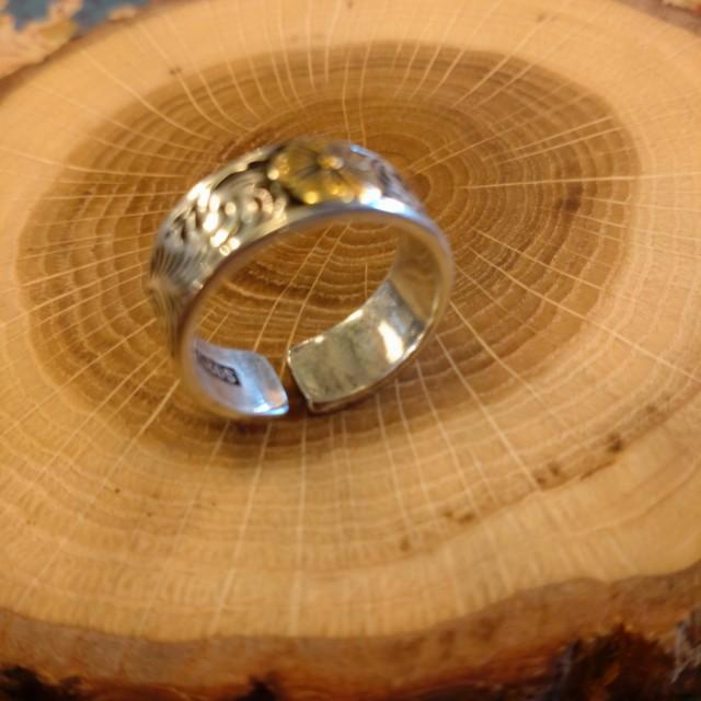 TOPANGA Jewelry 　Flower Leaf Open　Ring Size 17　StarLing Silver Ring　Accessory　Present　Simple　Vintage　Antique |  | 07