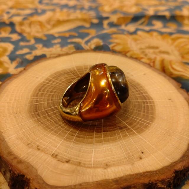 TOPANGA Jewelry 　Cabochon Cut Tiger ’s　Eye Ring　Ring Size 12　Ring　Accessory　Present　Simple　Vintage　Antique |  | 05