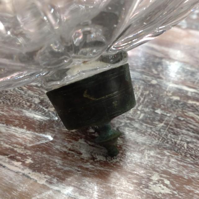 TOPANGA ブラスチェーンアンティークガラスシェード アンティーク ガラスランプ 真鍮 ヴィンテージの画像