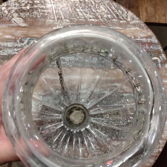 TOPANGA ブラスチェーンアンティークガラスシェード アンティーク ガラスランプ 真鍮 ヴィンテージの画像