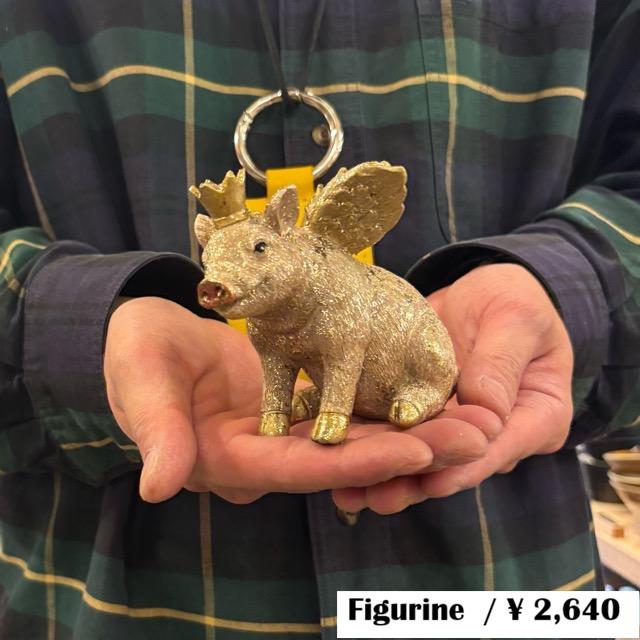 エンジェルピッグ おすわり / 置物 オブジェ 豚 天使 ラメ アニマル engel pig インテリア ギフト | 