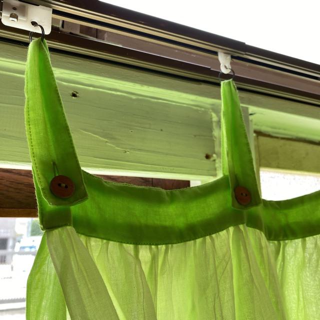 ダブルガーゼカーテン グリーン 100×138cm : 輸入雑貨屋 BON ETO