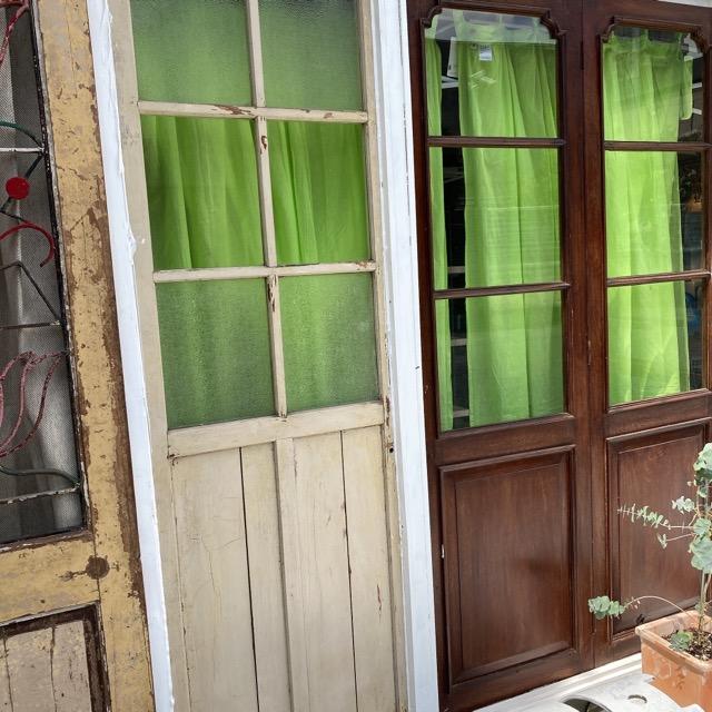 ダブルガーゼカーテン グリーン 100×138cm : 輸入雑貨屋 BON ETO