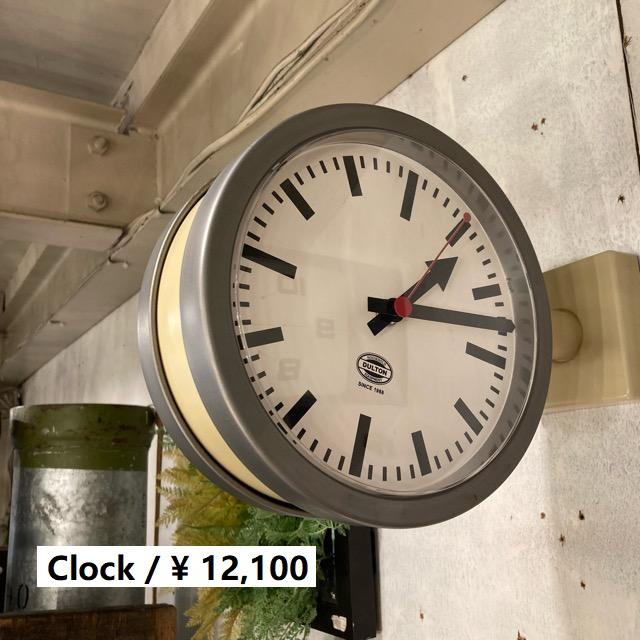 DULTON ロウカラーダブルフェイスクロック アイボリー : 輸入