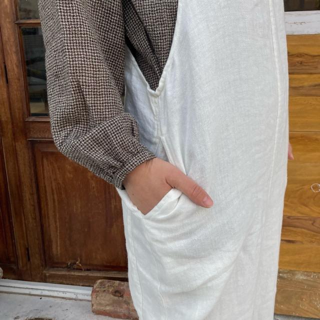 【新品】ichi イチ オーバーオール ICHI ichi(イチ) リネンデニムオーバーオール ホワイト : 輸入雑貨屋