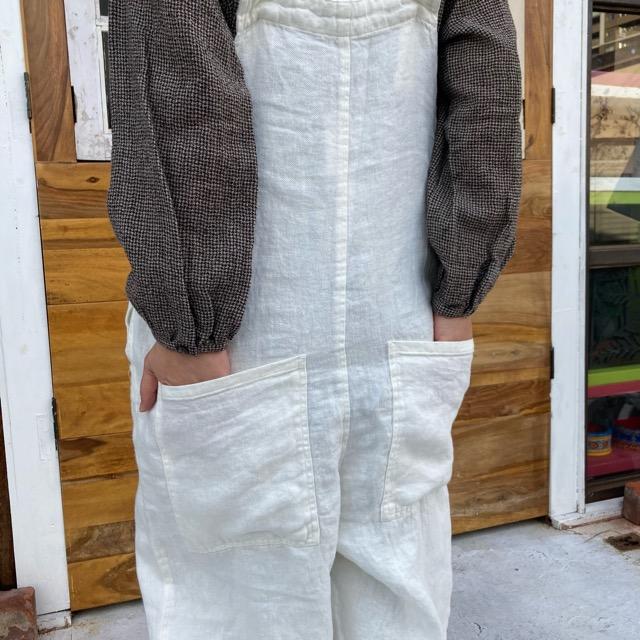 【新品】ichi イチ オーバーオール ICHI ichi(イチ) リネンデニムオーバーオール ホワイト : 輸入雑貨屋
