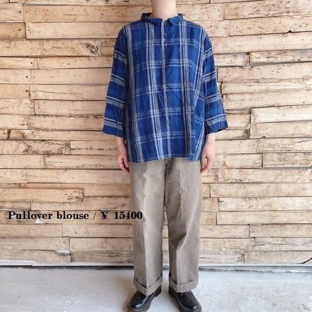 Ichi Antiquite S タータンチェックプルオーバーブラウス インディゴ I4 Ichi b 輸入雑貨屋 Bon Eto Vikings 通販 Yahoo ショッピング