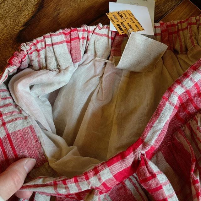 ichi Antiquite's(イチアンティークス) リネンチェックワイドパンツ