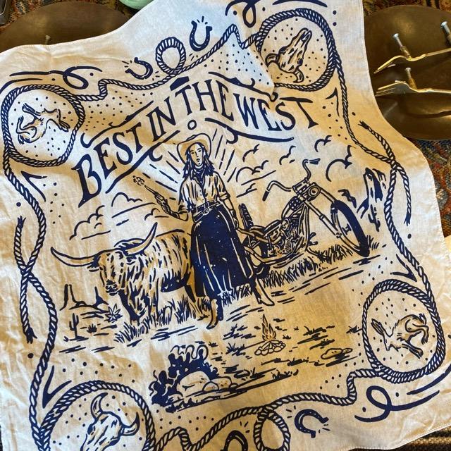 TOPANGA accessory ワンウォッシュコットンバンダナ　BEST IN THE WEST | 