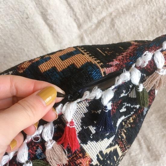 ミックスキリムクッションカバー ブラック : 輸入雑貨屋 BON ETO