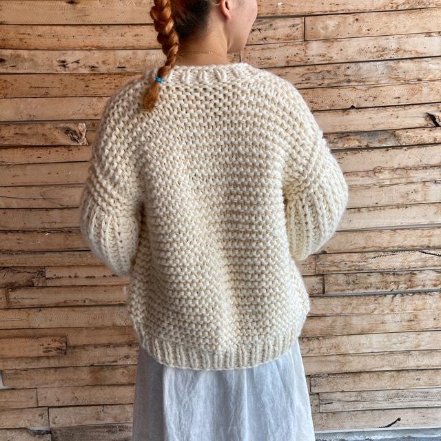 TOPANGA Lady's ハンドメイドルーズニットカーディガン アイボリー