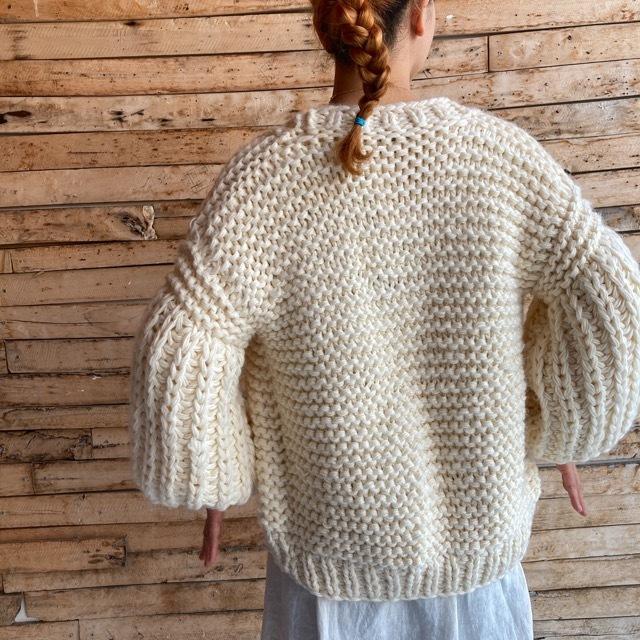 TOPANGA Lady's ハンドメイドルーズニットカーディガン アイボリー