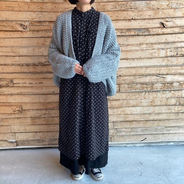 Hand Made Knit スローチルーズニットカーディガン グレー : 輸入雑貨