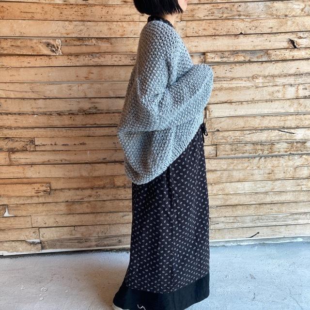 Hand Made Knit スローチルーズニットカーディガン グレー : 輸入雑貨