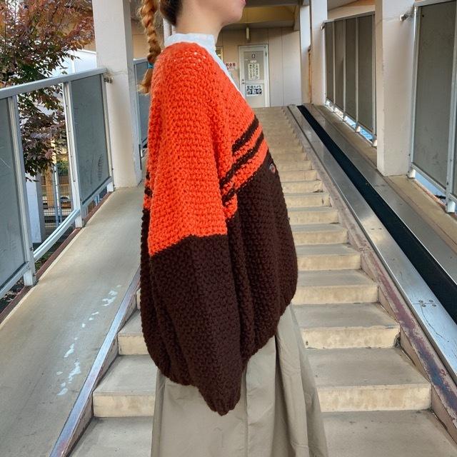 Hand Made Knit ルーズブラウンカーディガン : 輸入雑貨屋 BON ETO