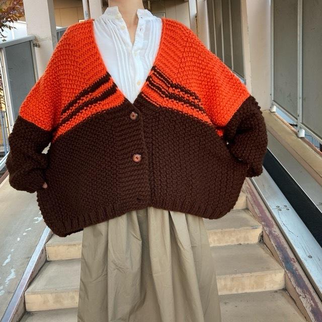 Hand Made Knit ルーズブラウンカーディガン : 輸入雑貨屋 BON ETO