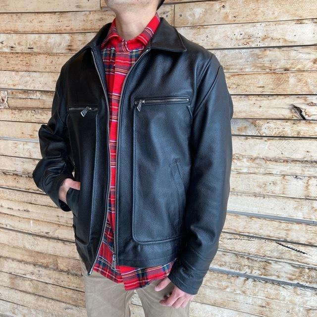 TOPANGA Men's スイングトップレザージャケット ブラック :i4-top-lth