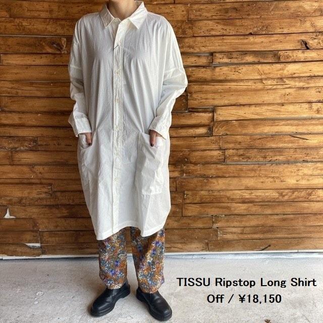 TISSU (ティシュ)　リップストップロングシャツ　オフ【送料無料】