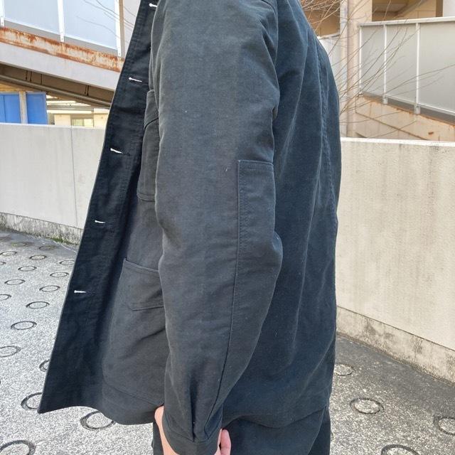 フランスタイプ モールスキンワークジャケット ブラック : 輸入