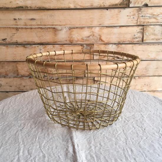 ゴールドアイアンラウンドバスケットL : 輸入雑貨屋 BON ETO Vikings