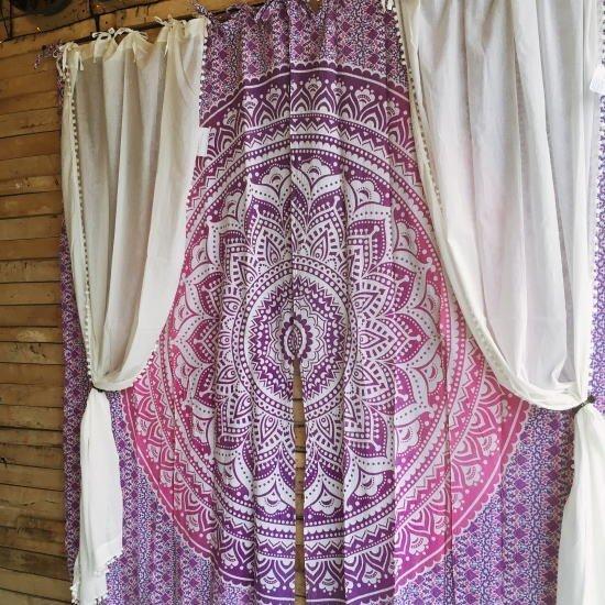 マンダラカーテン 110x200cm パープル : 輸入雑貨屋 BON ETO Vikings