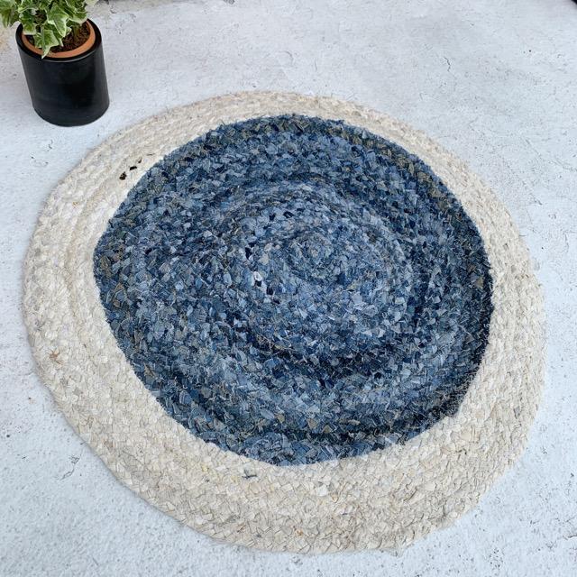 TOPANGA Homefurnishing　リサイクルデニムウィービングラウンドラグマット　80×80cm |  | 01