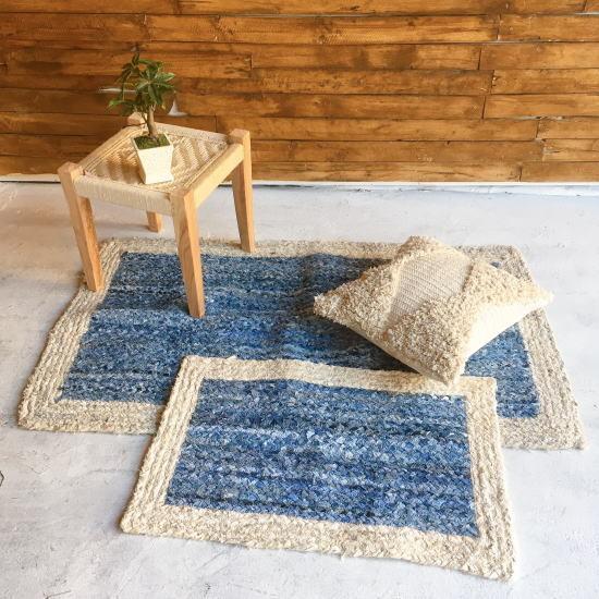 TOPANGA Homefurnishing　リサイクルデニムウィービングラウンドラグマット　80×80cm |  | 05