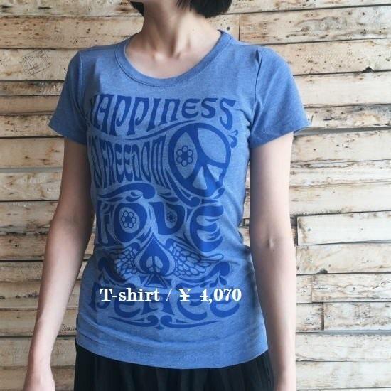 ハンドプリントTシャツ LOVE&PEACE : 輸入雑貨屋 BON ETO Vikings