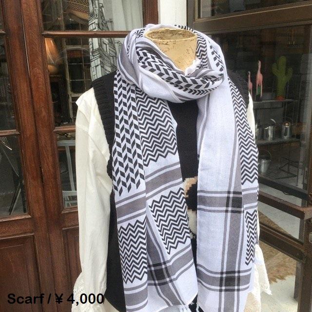 TOPANGA Accessory　ビッグショール　ホワイトブラック【メール便可】 | 