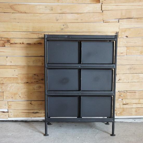 6引き出し付きスチールチェスト（送料無料）（代引き発送不可） : 輸入