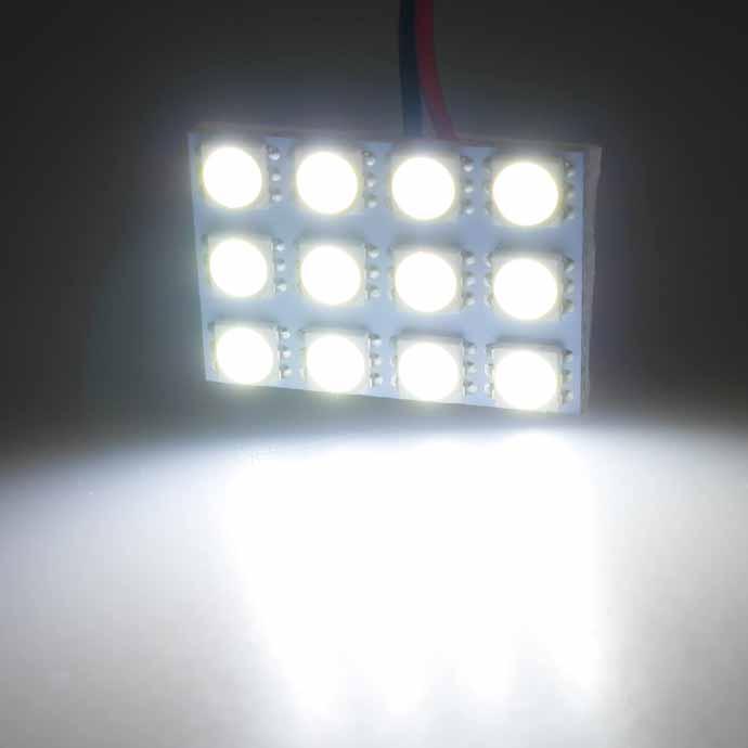 12連LEDルームランプ T10×31mm BA9S(G14) ホワイト1個 板型LEDルーム球