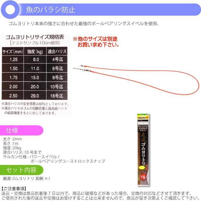 クッションゴム 厳選ゴムヨリトリ 真鯛 2mm 長1m 強度20kg 適合ハリス